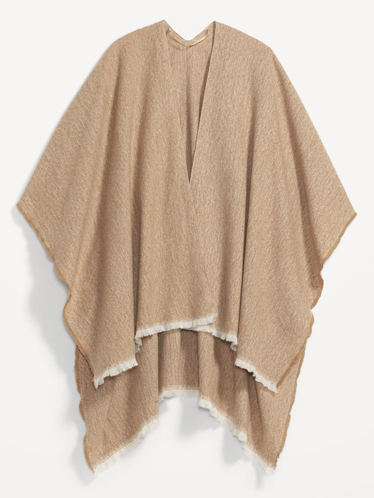 Flannel Poncho Scarf for Women