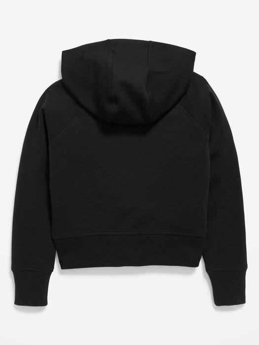 Dynamic Fleece Quilted Zip Performance Hoodie for Girls - Black