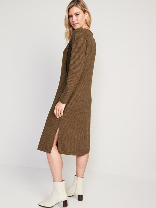 Maternity Long-Sleeve Jersey-Knit Nursing Dress