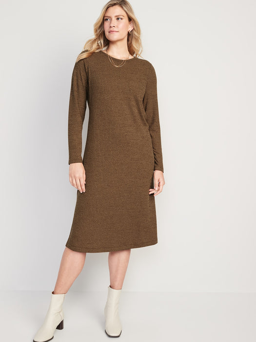Maternity Long-Sleeve Jersey-Knit Nursing Dress