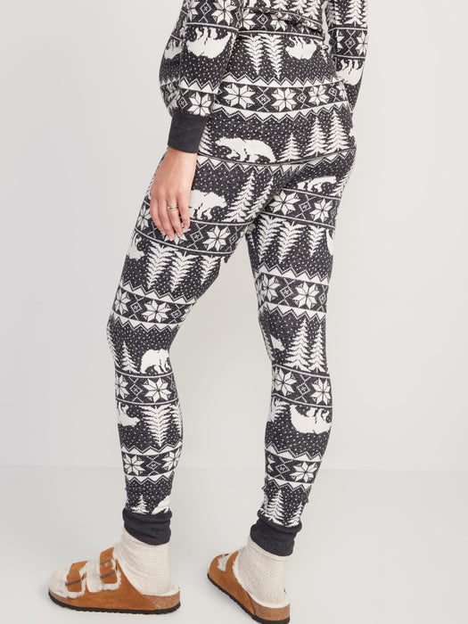Maternity Matching Print Thermal-Knit Pajama Leggings
