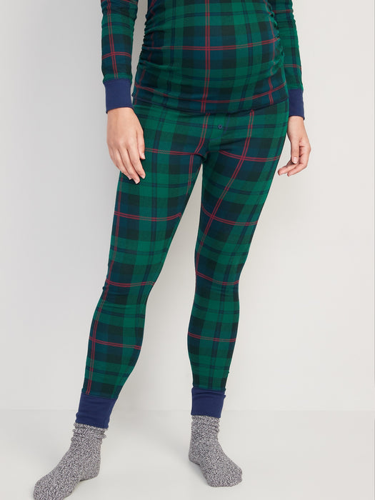 Maternity Matching Print Thermal-Knit Pajama Leggings - Multi
