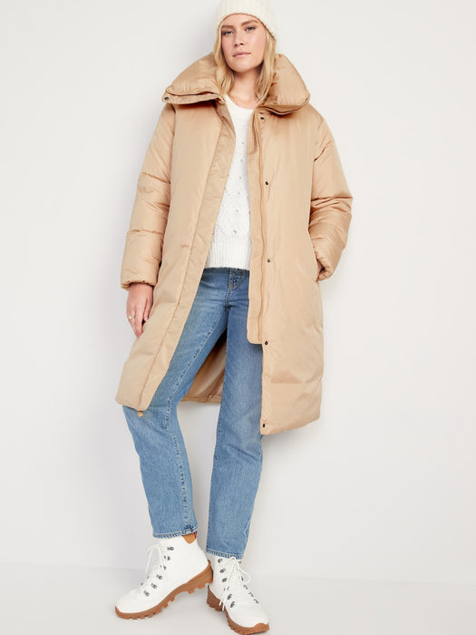 Maternity Water-Resistant Long Duvet Puffer Coat