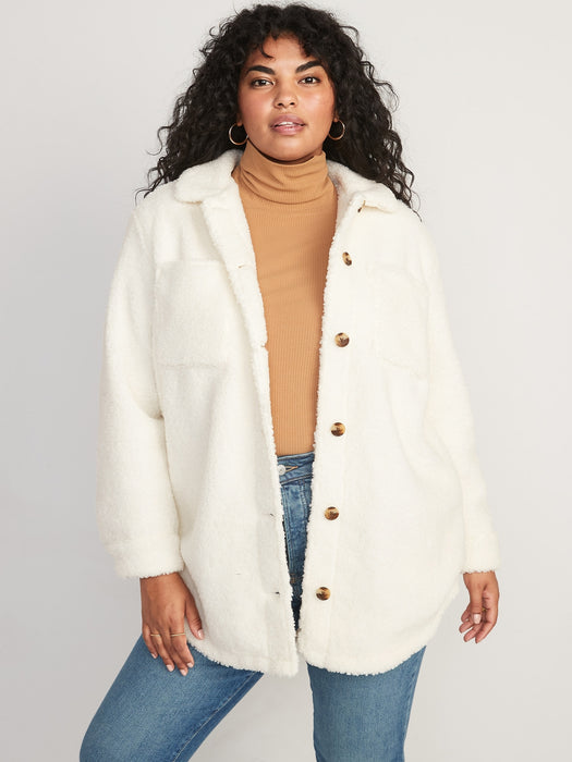 Cozy Sherpa Shacket for Women