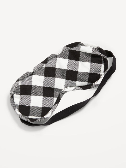 Patterned Flannel Sleep Mask for Adults - Multi