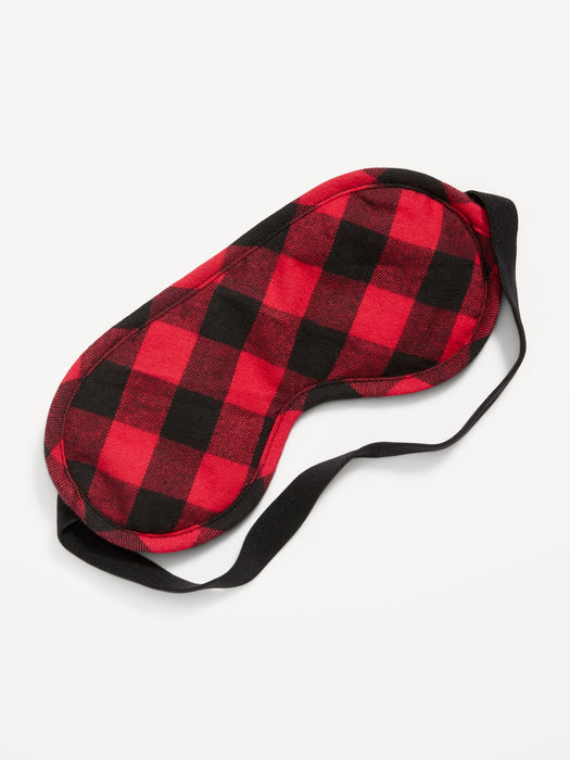 Patterned Flannel Sleep Mask for Adults - Multi