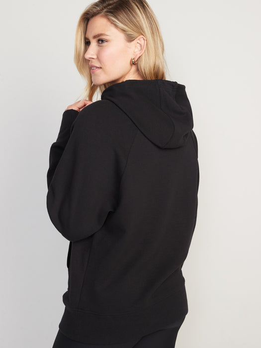 Maternity Dynamic Fleece Nursing Pullover Hoodie - Black