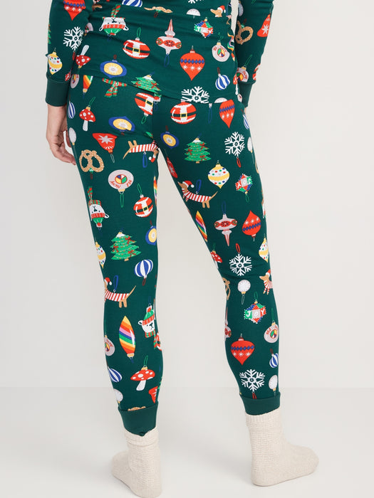 Maternity Holiday Printed Pajama Leggings - Green