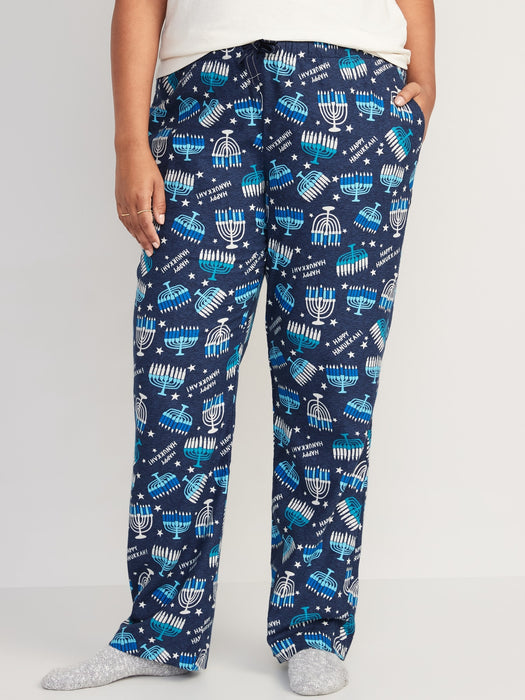 Printed Flannel Pajama Pants for Women - Multi