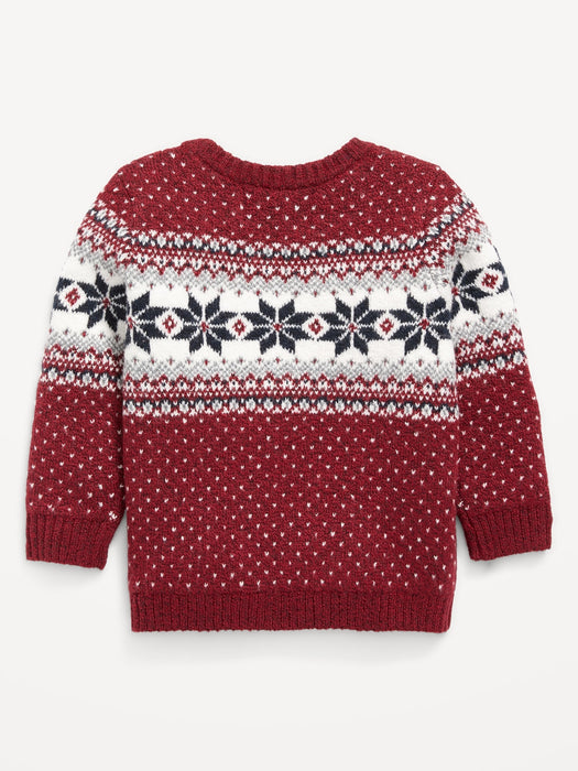 Unisex Fair Isle Sweater for Baby - Red