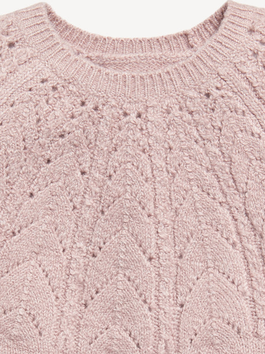 Pointelle-Knit Pullover Sweater and Leggings Set for Baby