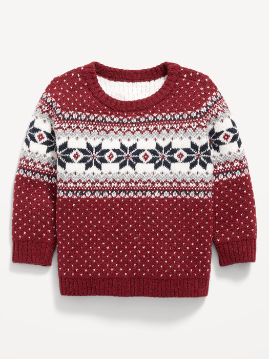 Unisex Fair Isle Sweater for Baby - Red
