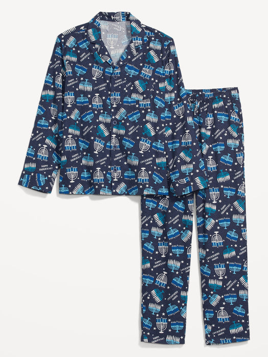 Matching Holiday Print Flannel Pajamas Set for Men - Multi