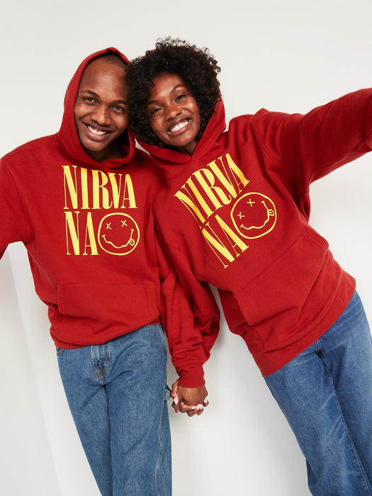 Nirvana&#153 Graphic Gender-Neutral Pullover Hoodie for Adults - Red