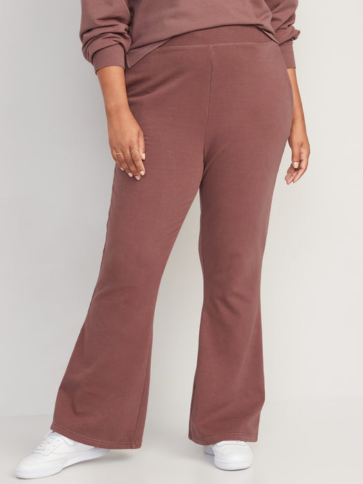 Extra High-Waisted Snuggly Fleece Flare Sweatpants for Women - Brown