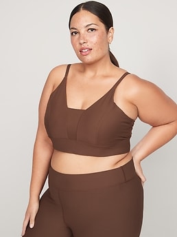 Light Support PowerSoft Textured-Rib Sports Bra for Women