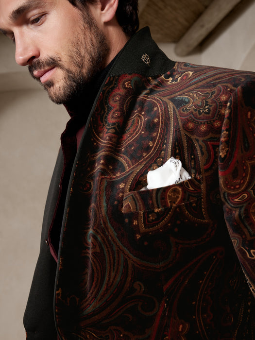 Valois Paisley Velvet Blazer - BR WINTER PAISLEY COOL