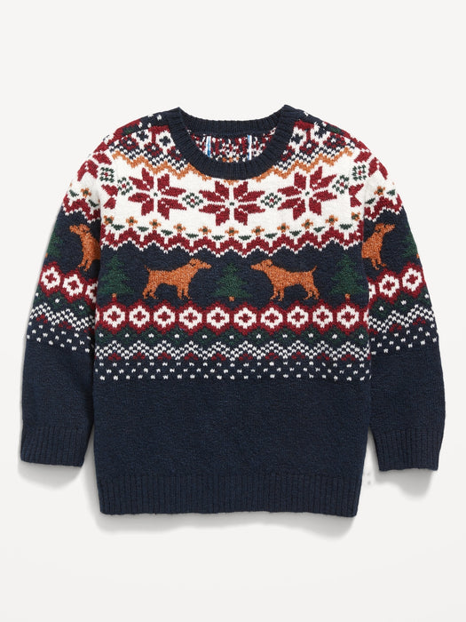 Unisex Fair Isle Pullover Sweater for Toddler - Multi