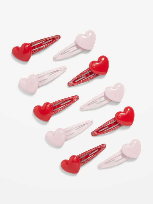 Mini Barrette "Heart" Hair Clips 10-Pack for Girls