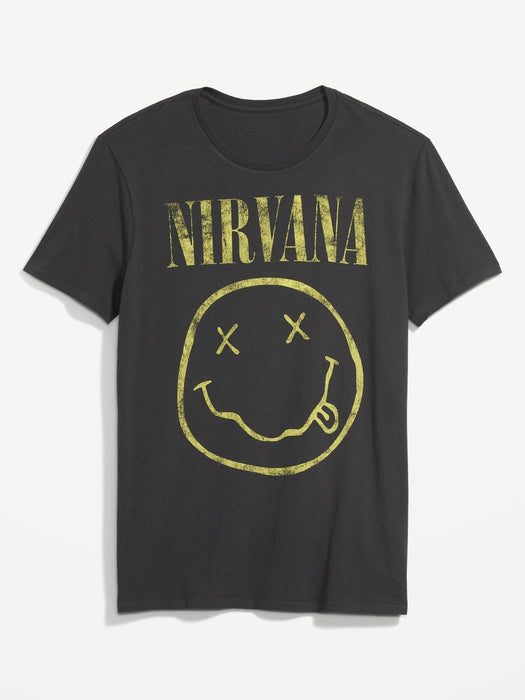 Nirvana™ Gender-Neutral Graphic T-Shirt for Adults - Black