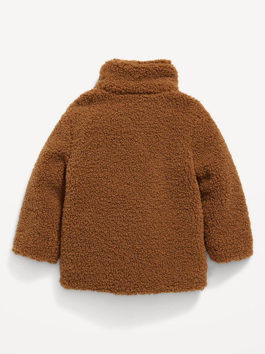 Unisex Button-Front Sherpa Coat for Baby