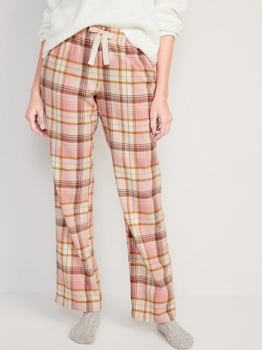 Printed Flannel Pajama Pants for Women - Multi