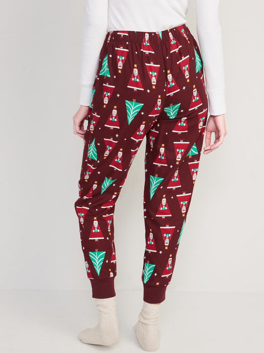 Printed Flannel Jogger Pajama Pants for Women