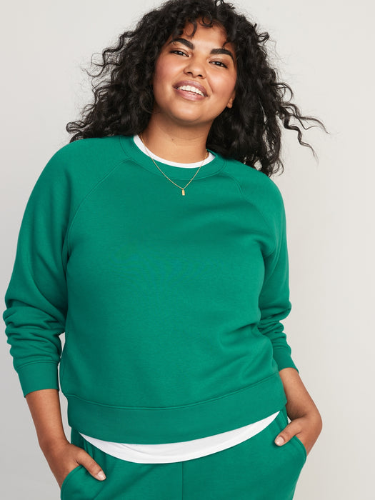 Vintage Long-Sleeve Sweatshirt for Women - Green