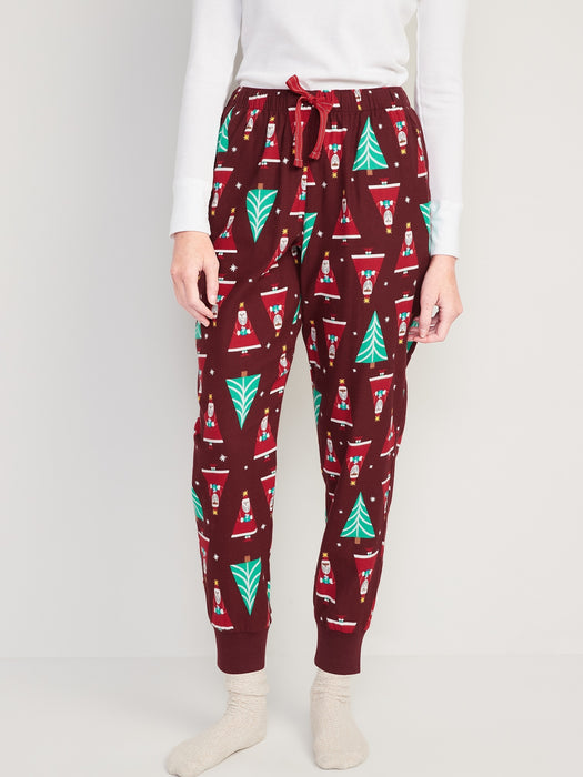 Printed Flannel Jogger Pajama Pants for Women