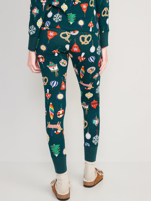 Mid-Rise Matching Printed Pajama Leggings for Women