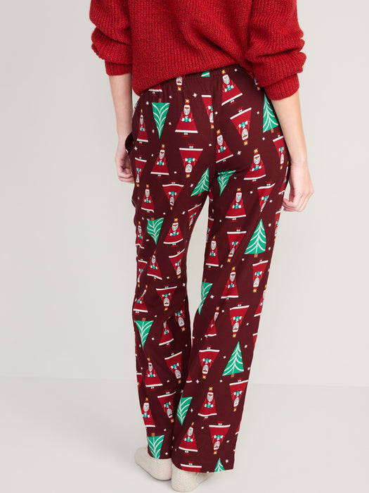 Printed Flannel Pajama Pants for Women - Red