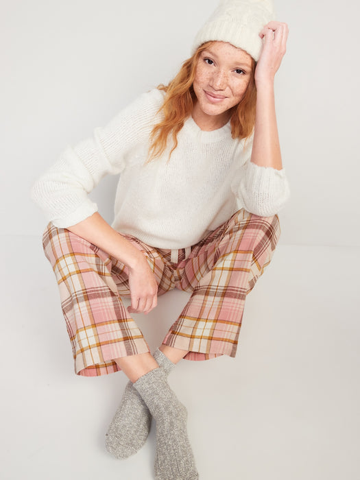 Printed Flannel Pajama Pants for Women - Multi