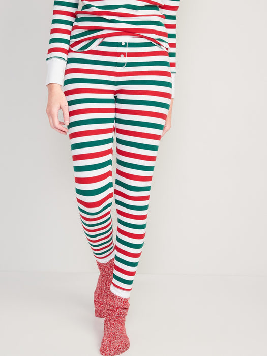 Matching Printed Thermal-Knit Pajama Leggings for Women