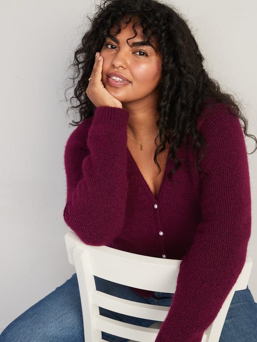Cozy Cardigan Sweater for Women - Purple