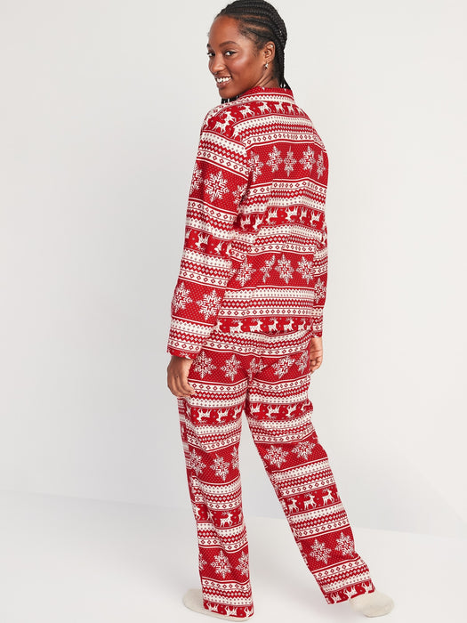 Printed Flannel Pajama Set for Women