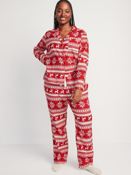 Printed Flannel Pajama Set for Women