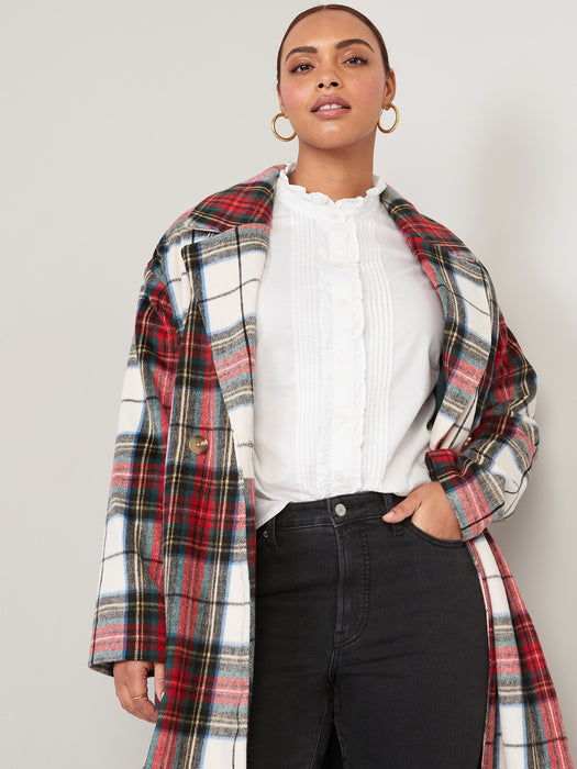 Ruffle-Trimmed Pintucked Collarless Tuxedo Shirt for Women