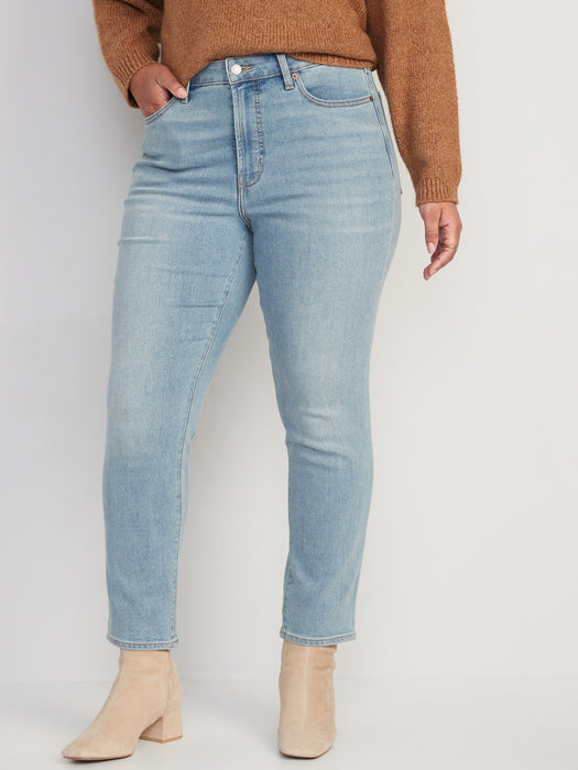 High-Waisted OG Straight Built-In Warm Ankle Jeans for Women