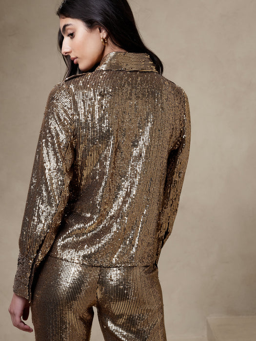 Ulla Sequin Shirt - Gold