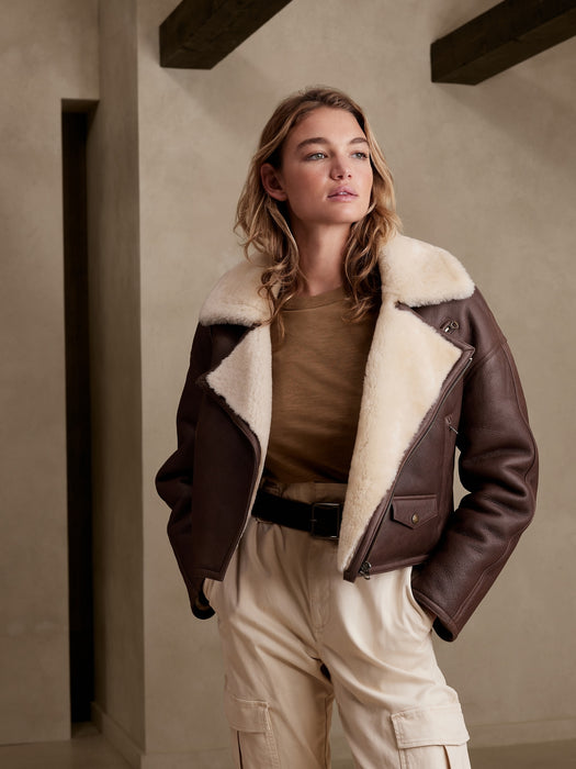 Montone Shearling Moto Jacket