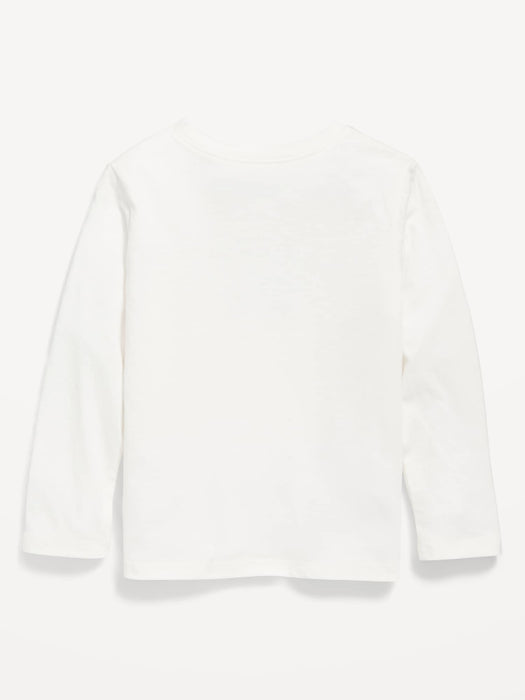 Unisex Long-Sleeve Logo-Graphic T-Shirt for Toddler - White