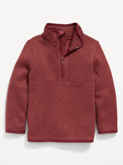 Unisex 1/4-Zip Sweater-Fleece Sweatshirt for Toddler