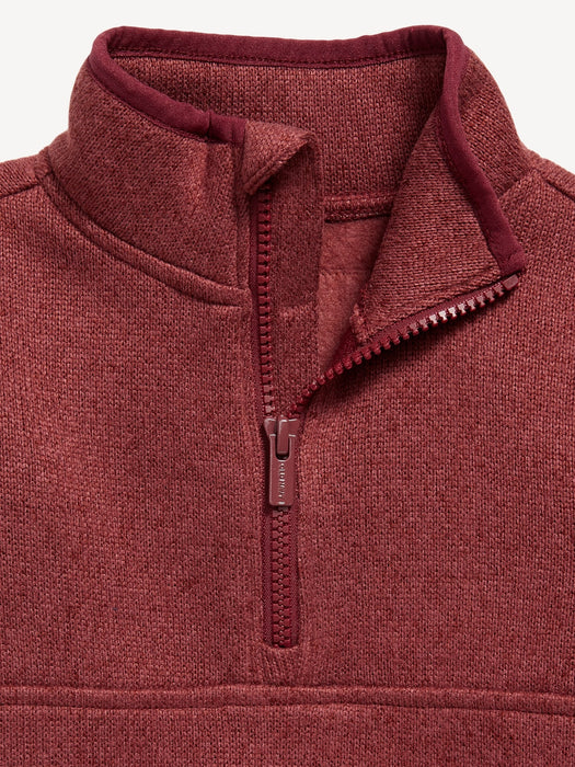 Unisex 1/4-Zip Sweater-Fleece Sweatshirt for Toddler