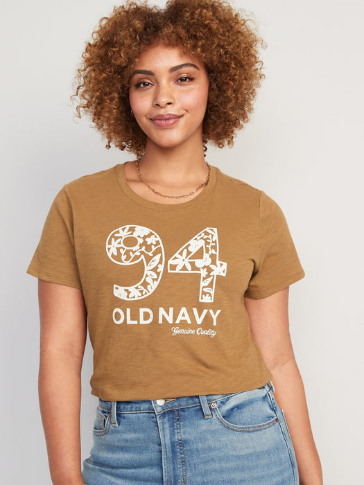 EveryWear Logo Graphic Slub-Knit T-Shirt for Women - Blue