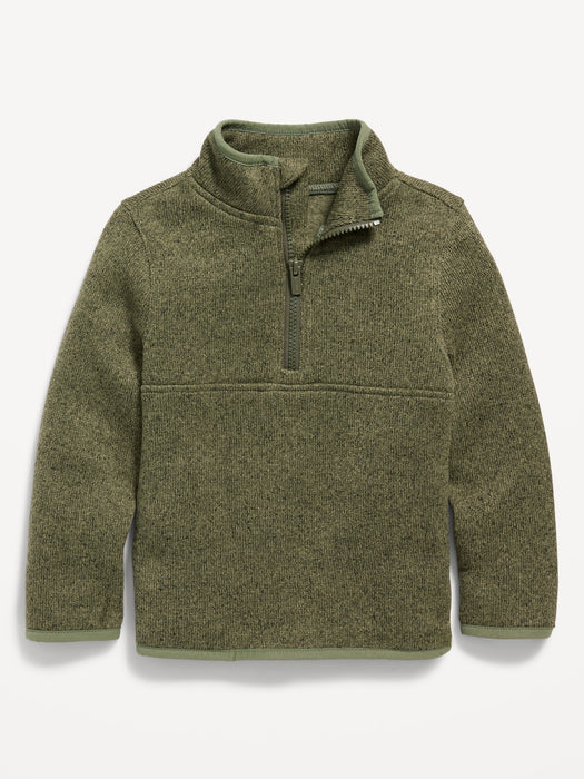 Unisex 1/4-Zip Sweater-Fleece Sweatshirt for Toddler