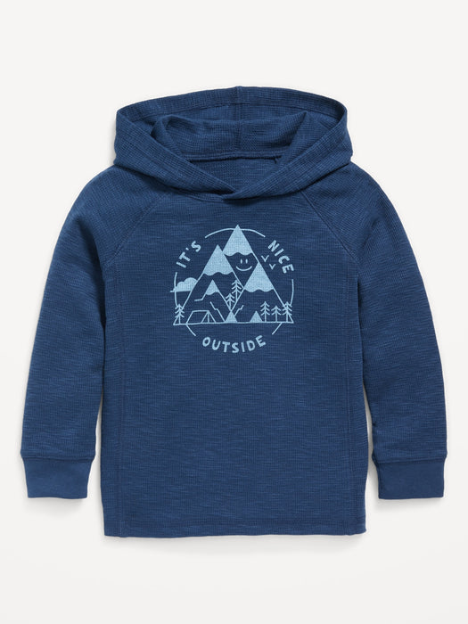 Unisex Thermal-Knit Graphic Hoodie for Toddler - Multi