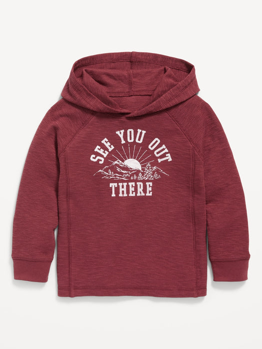 Unisex Thermal-Knit Graphic Hoodie for Toddler - Multi