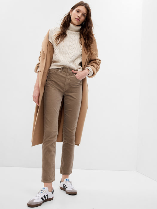 High Rise Velvet Vintage Slim Jeans with Washwell