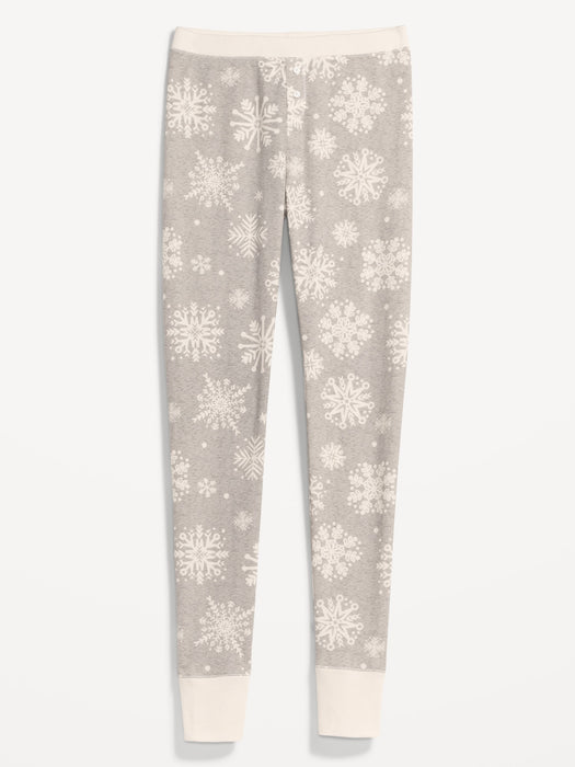 Matching Printed Thermal-Knit Pajama Leggings for Women - Multi