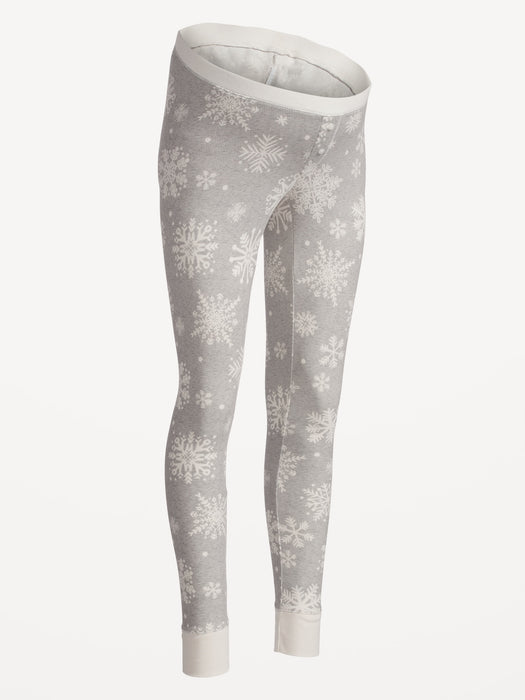 Maternity Matching Print Thermal-Knit Pajama Leggings